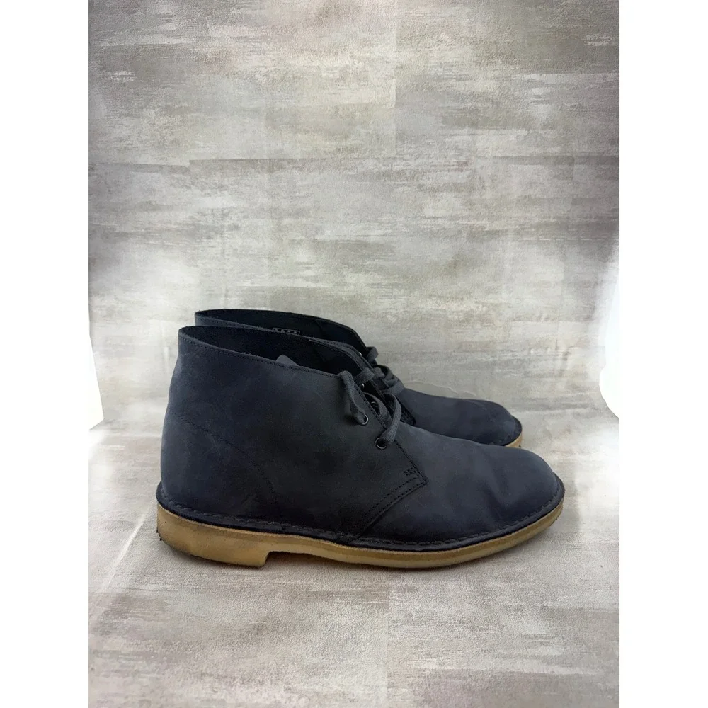 Clarks Originals Desert Boot Navy Blue Leather Chukka Boots Men Sz 10.5M